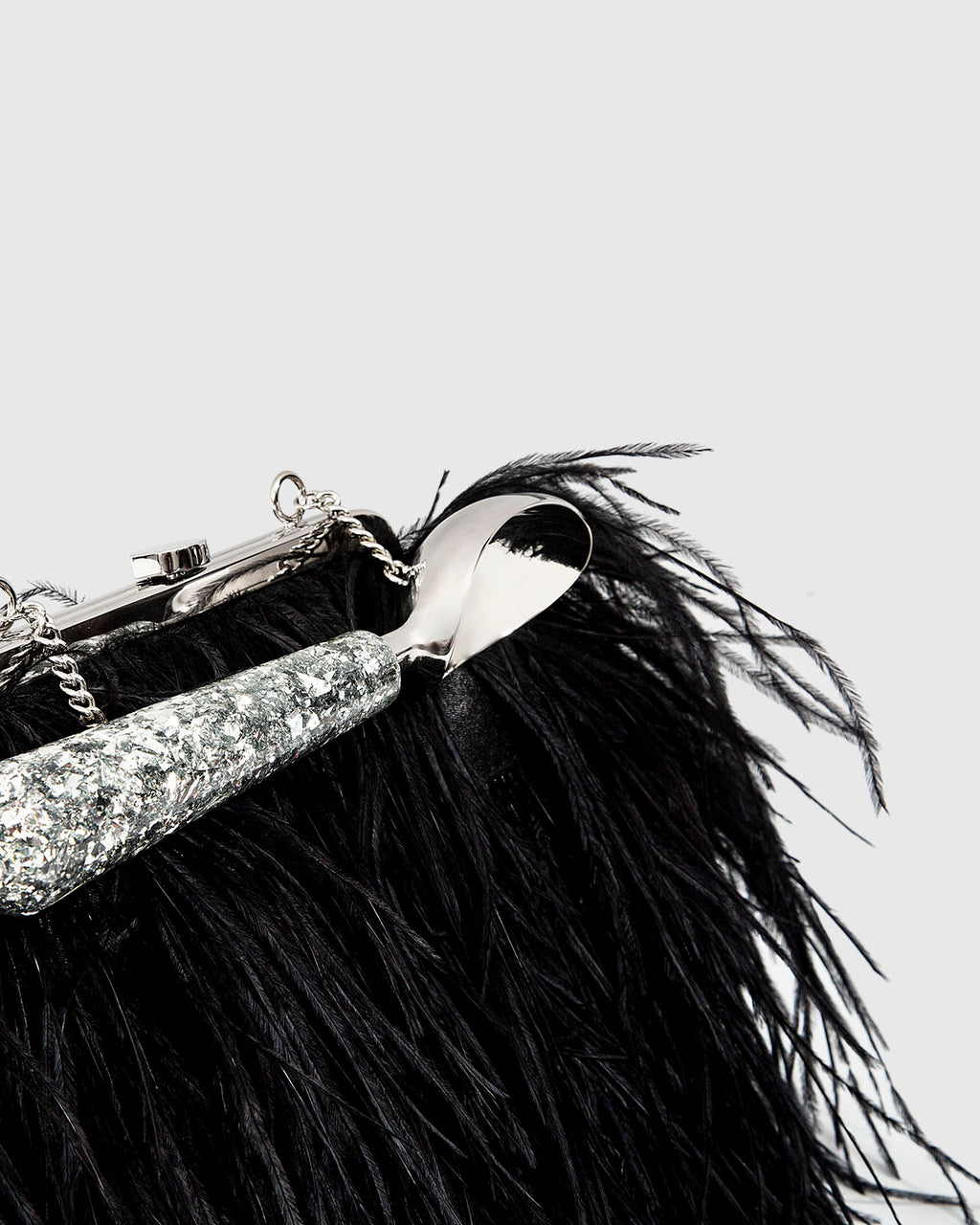 Black Jasmina Feathers Luxury Designer Clutch | L'ALINGI – L