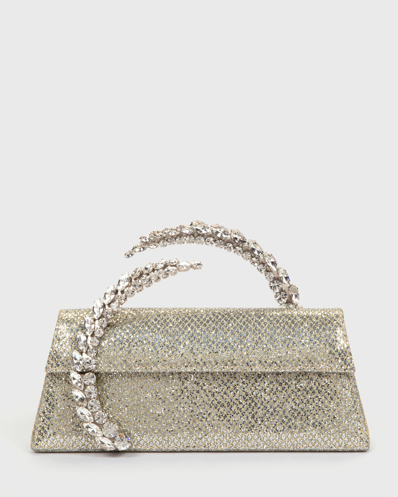 Express Clutch wristlet qsnap Gold Glitter