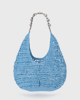 Blue Crochet Tote Bag