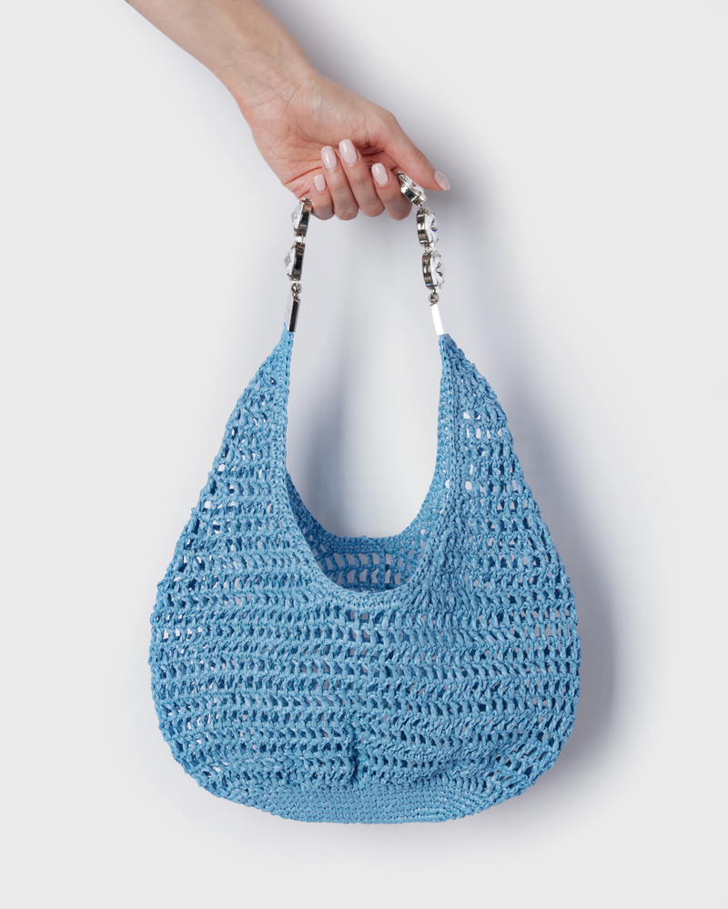 Beige Crochet Tote Bag