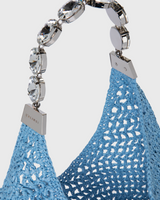 Blue Crochet Tote Bag