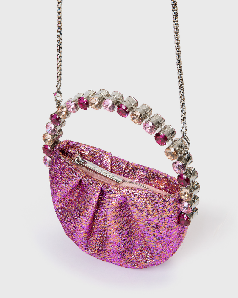 Pink Jacquard Micro Eternity Clutch