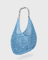 Blue Crochet Tote Bag