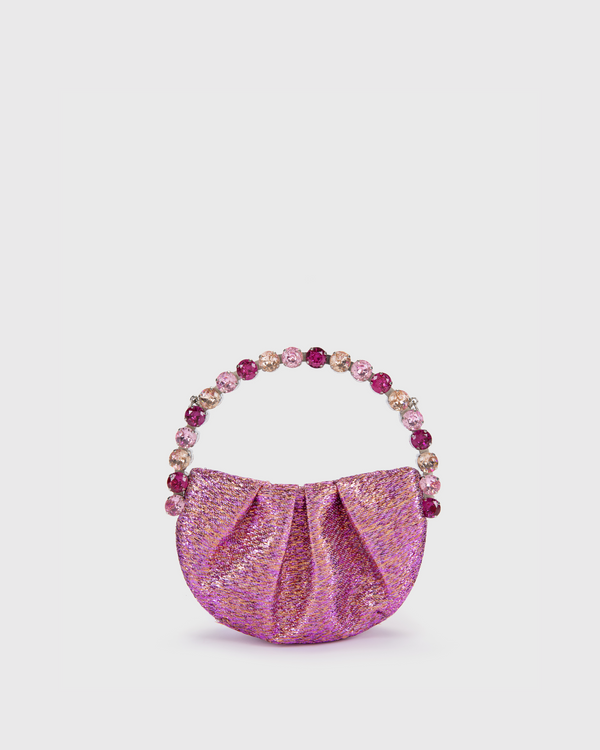 Pink Jacquard Micro Eternity Clutch