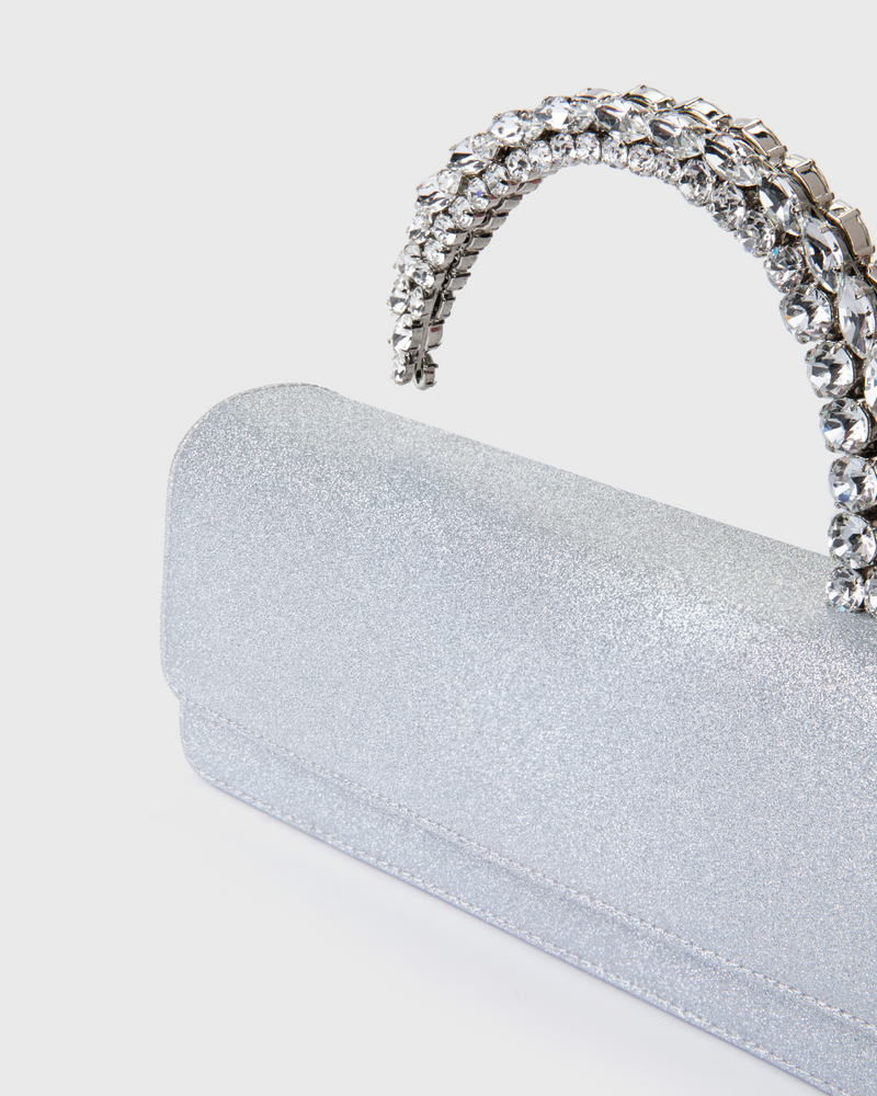 Silver Glitter Malika Clutch