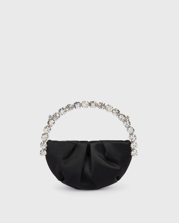 Black Satin Micro Eternity Clutch