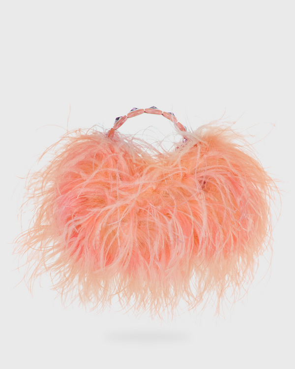 Coral Resin Feather Pouch