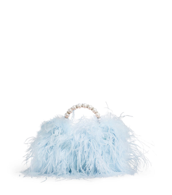 Blue Pearl Feather Pouch