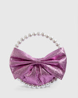 L'alingi London Pink Bow Pearl Luxury Clutch